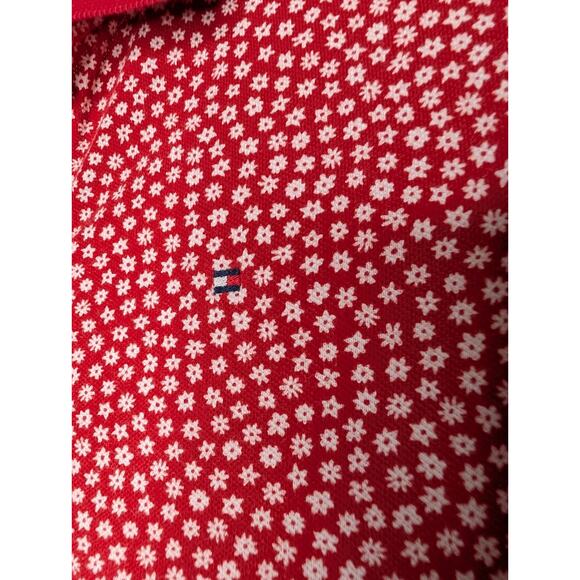 90s Y2K Tommy Hilfiger Red Ditsy Floral Print Preppy Polo Mini Dress XS - Picture 3 of 8